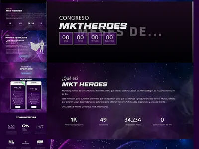 Mktheroes Event website /WordPress and Elementor design diseño web ecommerce elementor event website home home page landing page ui ux woocommerce wordpress