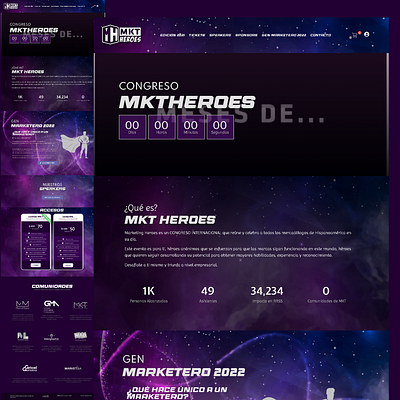 Mktheroes Event website /WordPress and Elementor design diseño web ecommerce elementor event website home home page landing page ui ux woocommerce wordpress