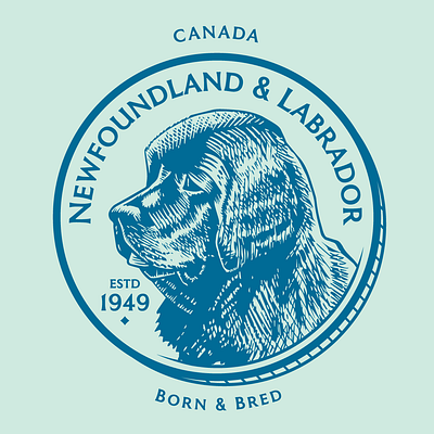 Born & Bred NFLD Dog Coin branding design graphic design graphicdesign graphicdesigner illustration logo vector