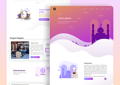 Company Profile - Landing Page branding collage company design education government graphic design illustration institution joglo landing page quran typography ui website