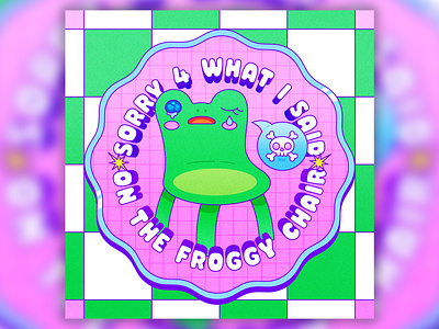 Froggy Chair amphibian animal crossing colorful cute design fanart flat froggy chair funny furniture gaming illustration illustrator kawaii nintendo sticker texture vector vector graphic videogames