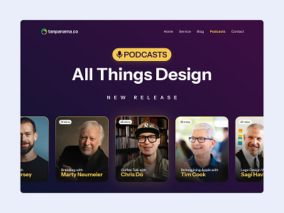 Podcasts UI Page Design branding design graphic design podcast ui ui design uiux web ui website