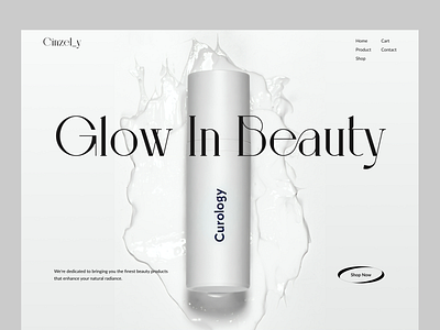 Beauty Product Website Design beauty beauty care product beauty product beauty product website ecommerce glammer glammer beauty glowing landingpage minimal ui ui design ux visual design website design