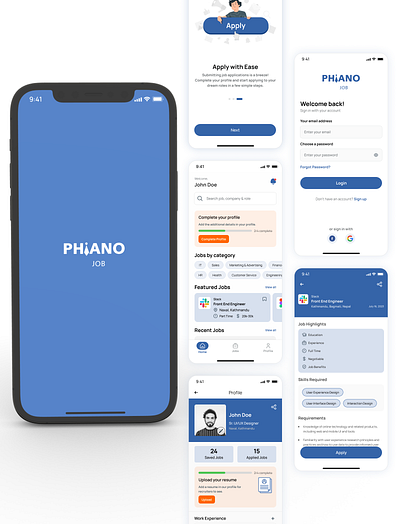 Phalano Job - App Design for Seeker branding design figma graphic design illustration job job seeker recruiter app ui
