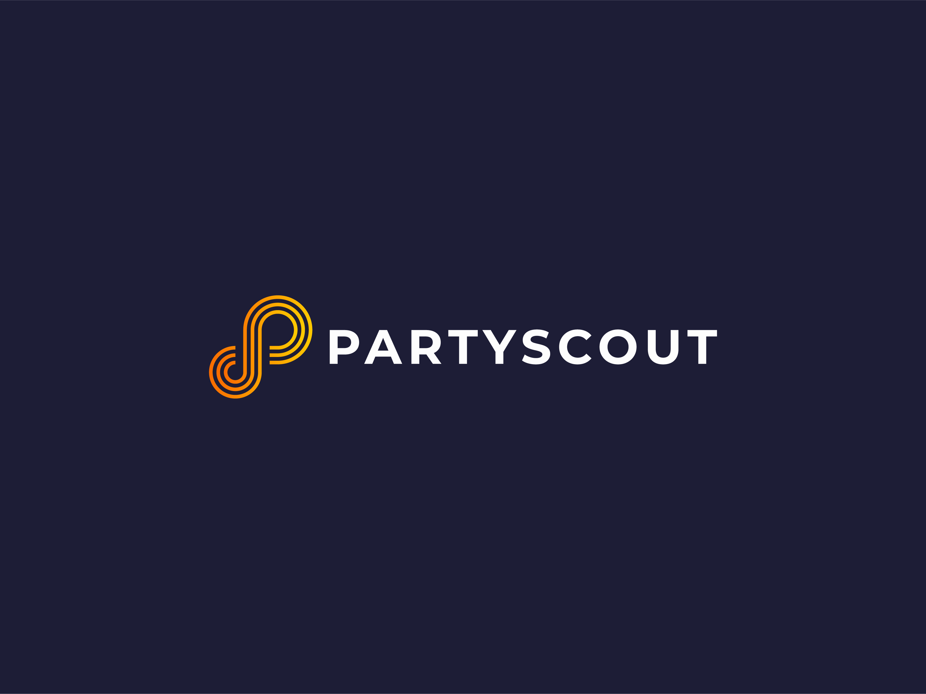 PartyScout branding design illustration lettermark logo minimal minimalist typography wordmark