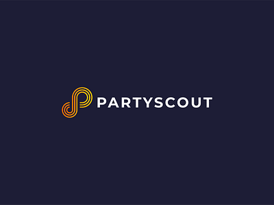 PartyScout branding design illustration lettermark logo minimal minimalist typography wordmark