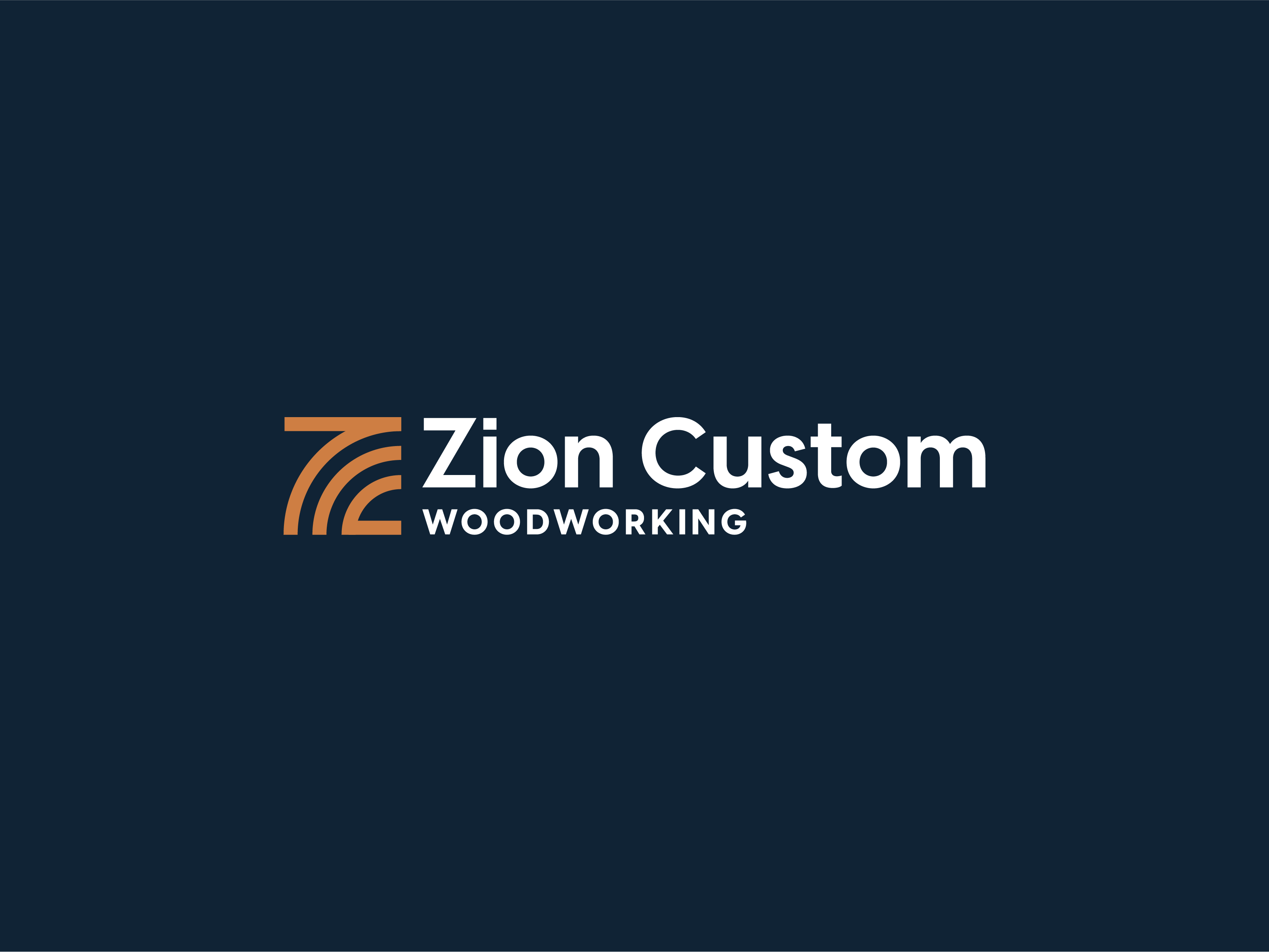 Zion Custom Woodworking branding design illustration lettermark logo minimal minimalist typography wordmark