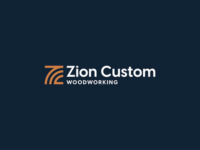 Zion Custom Woodworking branding design illustration lettermark logo minimal minimalist typography wordmark