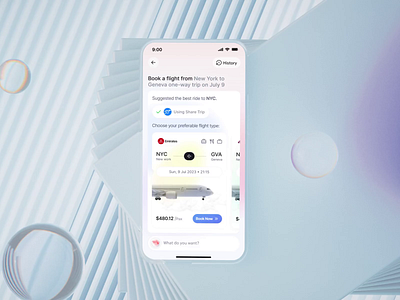 Flight Booking App | AI | Flight search ai ai assistance ai flight booking airline app animation app artificial intelligence booking booking app booking process creative ui digital product flight flight booking flight booking app flight search mobile app open ai travel app ui design