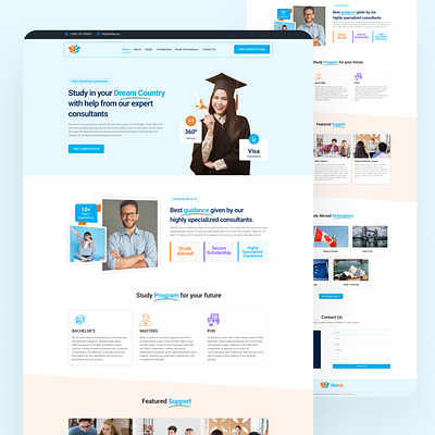 Education Consultancy Agency Landing Page education consultancy landing page design ui website design