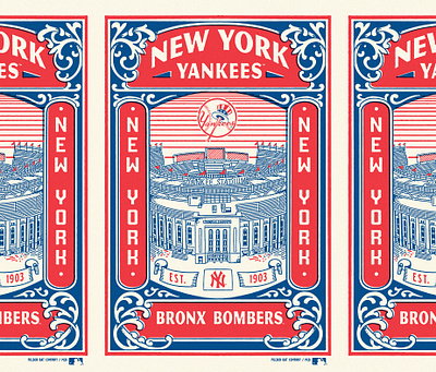 YANKEES™ Poster design for MLB x PILLBOX BAT CO. branding bronx bombers graphic design handrawn illustration poster poster vintage vintage yankees poster