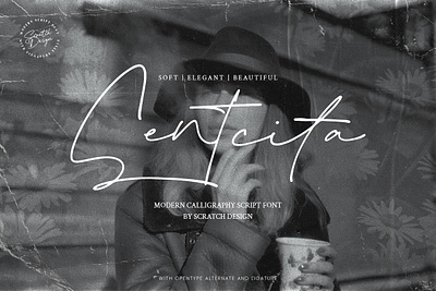 Sentcita modern calligraphy font animation branding design font font design graphic design illustration logo ui vector