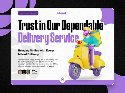 GoSwift - Delivery Landing-page branding delivery delivery website deliveryapp deliveryboy deliverywebpage landingpage langinpage design ui uiux website website design