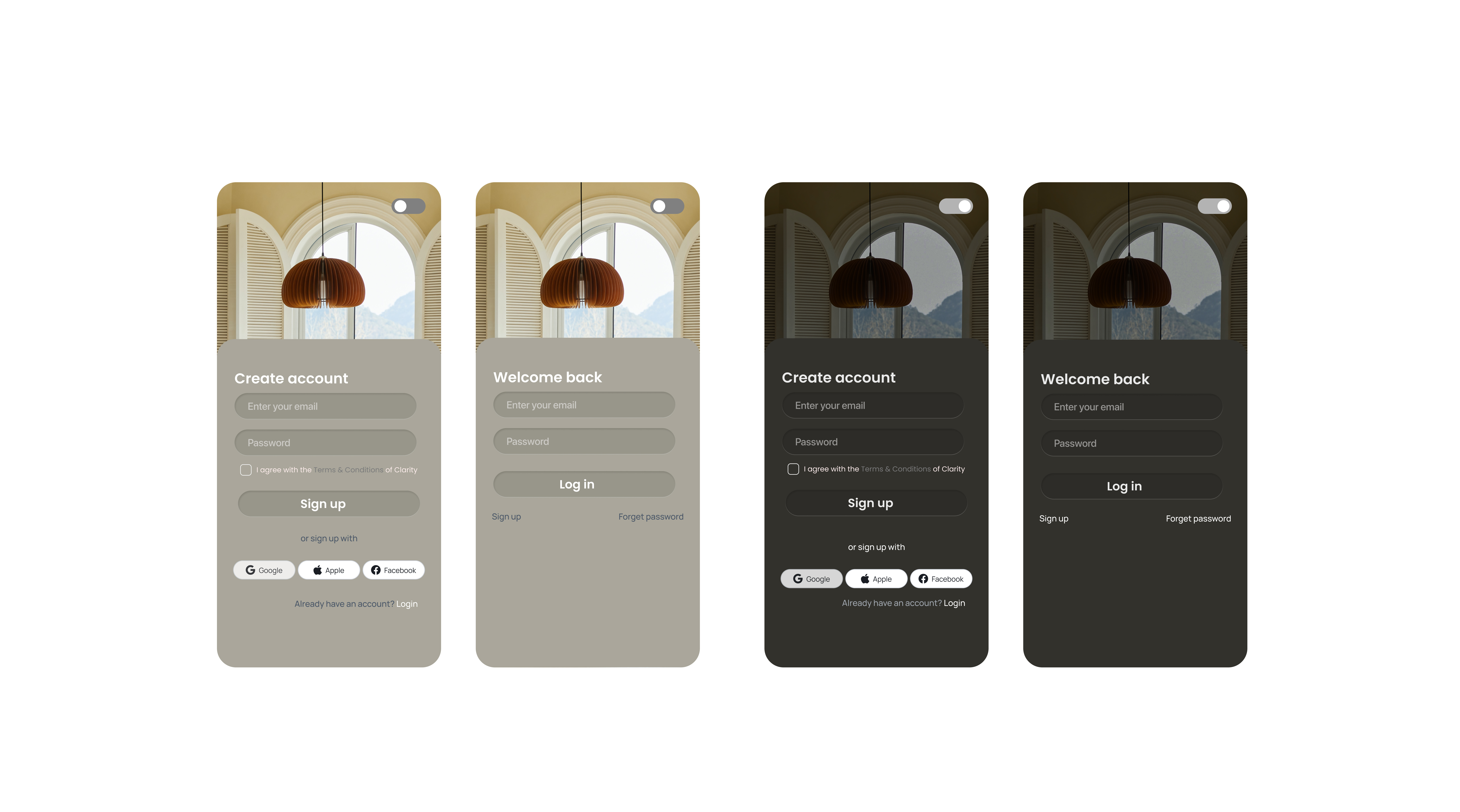 Sign-Up & Login UI: Seamlessly Switch Between Light & Dark Mode 3d animation branding graphic design logo motion graphics ui ux