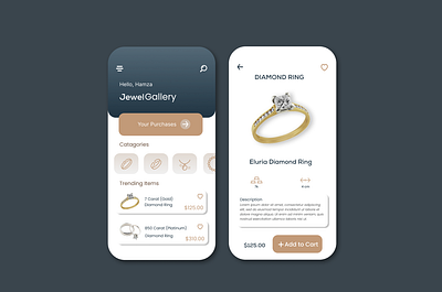 Jewellery Shopping App UI Concept app app ui branding clean gold jewellery app jewellery app ui design minimal mobile app design portfolio professional ui design ui ux design ux design