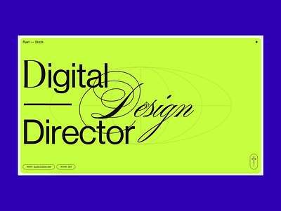 Design Director radio, cursor & exclusion blend 2d animation illustration interaction design javascript motion svg animation typography ui