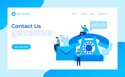 Contact Us Concept Illustration character concept contact us customer service flat illustration landing page