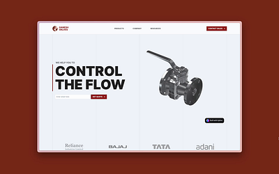 Ganesh Valves --- Website Redesign 3d animation branding design engineering enterprise flow ganesh logo maroon metal motion graphics spline ui valves website