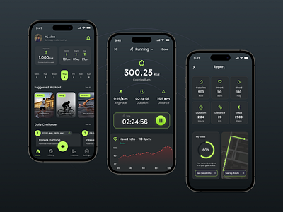 Health Tracker Mobile Application app design healthtracker healthtracking sportstracker sportstracking tracker tracking ui ux