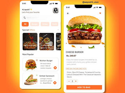 Online Food Order Mobile App Design color dailyui design dribbblers figma graphic design graphicdesign inspiration ui uidesign uiux userexperience userinterface