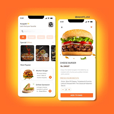 Online Food Order Mobile App Design color dailyui design dribbblers figma graphic design graphicdesign inspiration ui uidesign uiux userexperience userinterface