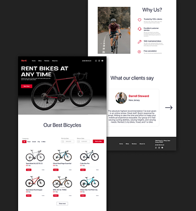 Landing Page for Rental Bike design landing page rental ui ux