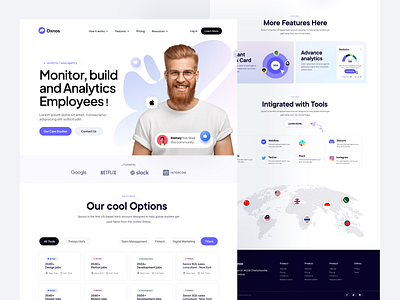 Oxnos SAAS Landing Page Design saas saas landing page saas ui saas web saas website saas website design web design