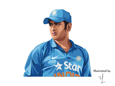 Dhoni Illustration 3d abobe animation branding design dhoni illustration figma graphic design illustration logo motion graphics photoshop tamil illustration tamil vector ui vector