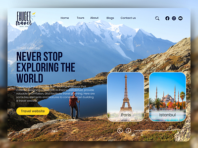 Travel Website Design branding graphic design logo travel ui web web design website