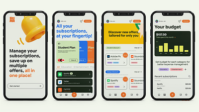 SUMA - Manage all your subscriptions, all in one place app design figma graphic design illustration manage management subscription ui ux vector