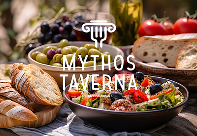 Mythos Taverna | Branding brand brand design brand identity branding design food graphic design identity logo logotype photoshop typography visual visual identity