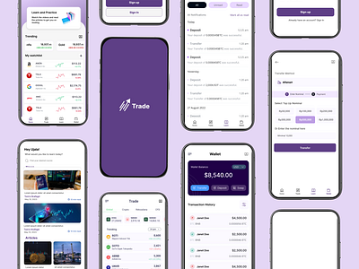 TradePro App app app design best ui design design figma figma design latest ui design learning minimal design mobile app mobile design mobile ui trading trends ui ui design ujala ak ux uxui visual design