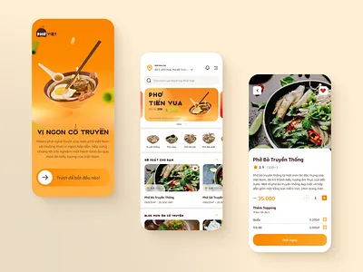 Pho Viet Order Mobile App 3d blender branding design graphic design illustration logo ui