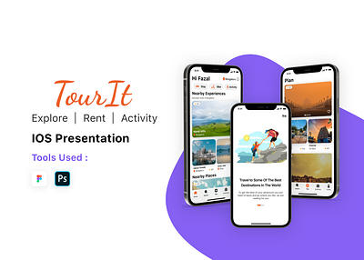 TourIt - A Travel App activity app adventureapp animation bike renting bookingapp explore figma freelance graphic design ios ios app mobile app photoshop rentalapp travelapp ui uiux user experience userexperience ux