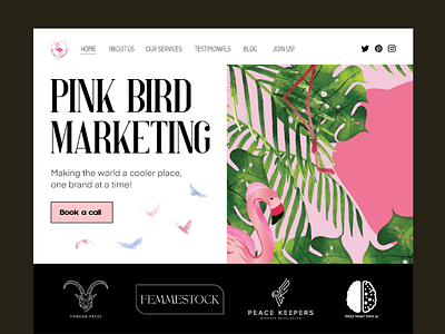 Pink Bird Marketing - Web Design branding design graphic design logo typography ui web design website