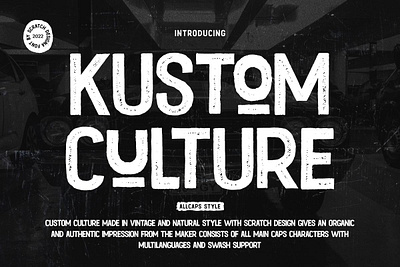 Kustom Culture Vintage And Natural Style branding design font font design graphic design illustration logo ui vector