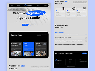 Digitalwork agency landing page agency branding design la landing ui ux web
