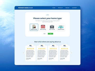 Survey Page UI Design blue branding minimal quiz review survey ui ux