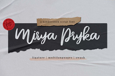 Mirya Pryka Handwritten Script Font 3d animation branding design font font design graphic design illustration logo motion graphics typographic ui vector
