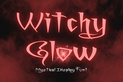 Witchy Glow Font branding charmed coven design errie feminine fierce girly graphic design halloween illustration logo magic red spell spooky typography vector witch witchcraft