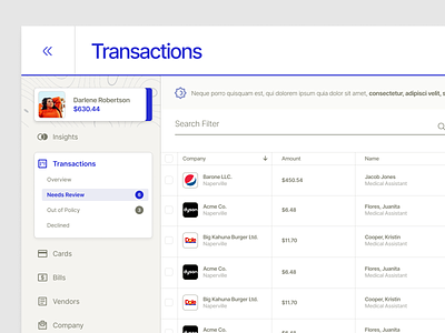 Dashboard - Transactions Table app branding color design illustration iphone logo page ui web