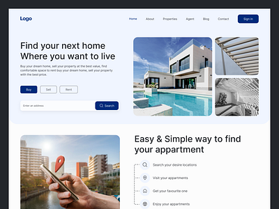 Real estate website design app design property real estate ui web web3