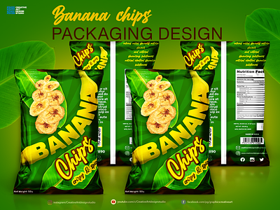 Banana Chips Packaging advertising banana chips chips packaging graphic design packaging packing design pouch packaging snacks packaging