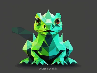 Beautiful Iguana Illustration Animated 3d animals animation cute animals design graphic design illustration logo low low poly low polygon photoshop vector vector art