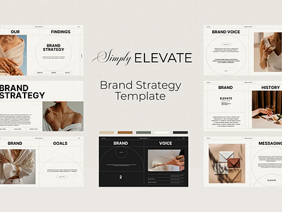 simplyELEVATE | Brand Strategy Template brand design brand guidelines brand strategy brand strategy template branding branding template canva template design style guide style guide template template template design templates themes and templates