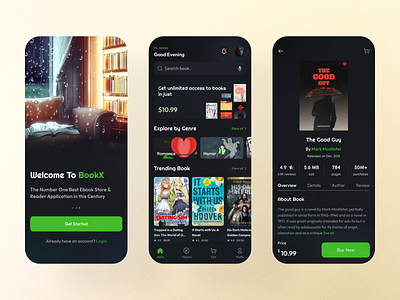 BookX _ E-book Store Mobile App app application book shop books bookstore clean design ebook ecommerce ecommourse ios library minimal mobile app mobile design reader app splash screen ui ux