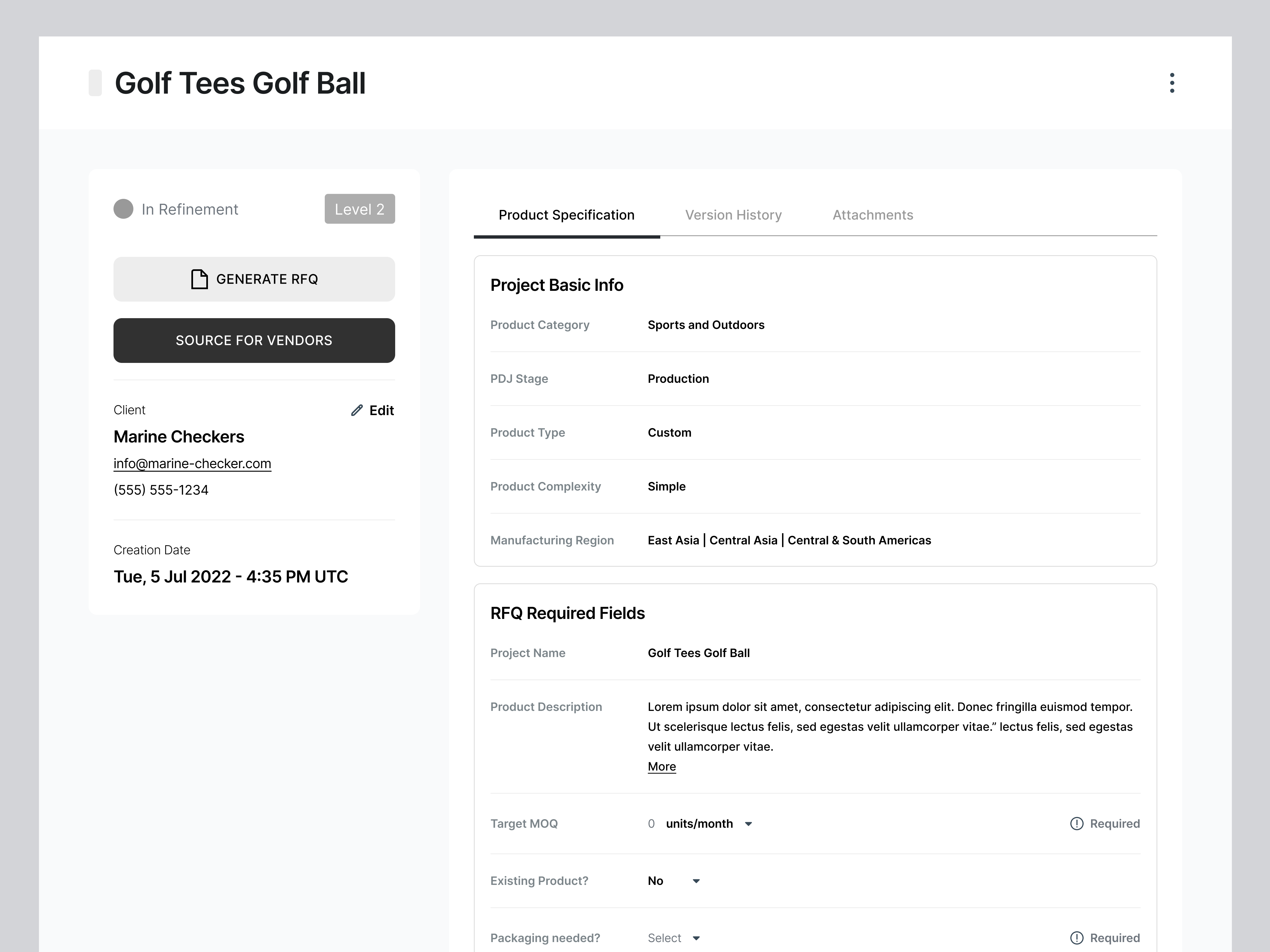 RFQs Required Fields Wireframe bid request dashboard interface manufacturer manufacturing matching vendors (4) minimal productdesign productdesigner rfc rfc required fields saas tools ui design userexperiance userinterface website