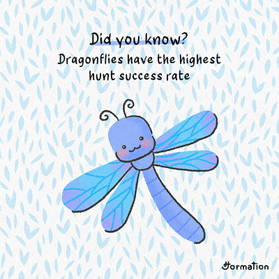 Dragonflies have the highest hunt success rate cartoon digital art digital illustration dragonflies dragonfly drawing fun fact illustration procreate