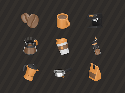 FREE Coffee Shop 3d Icon Pack 3d 3d icon 3d icon pack app blender coffee coffee shop design illustration ui