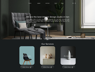 Interior design studio website Ui design app design art branding decor figma graphic design home home page icon interior design landing landing page ui uiux design